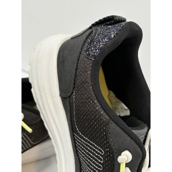 Hey Dude Sirocco Alta Glitter Shine Womens 10 Black White Comfort Shoes Slip On - Picture 3 of 16